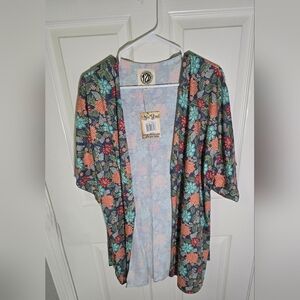 NWT Womens Floral Stretchy Cardigan Kimono Large